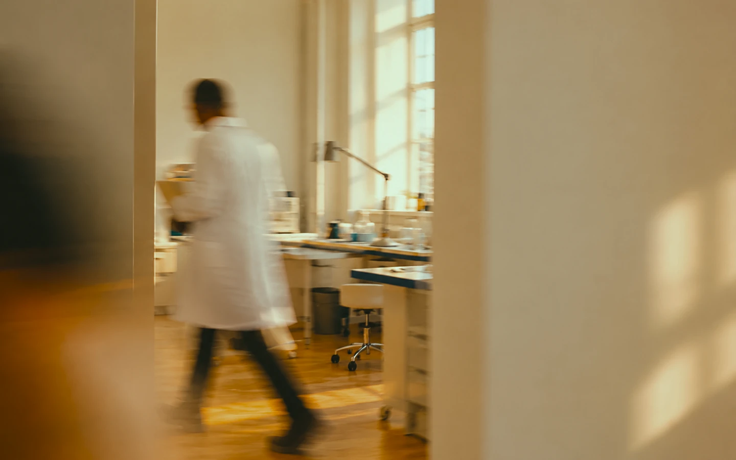 Doctor walking through the clinic